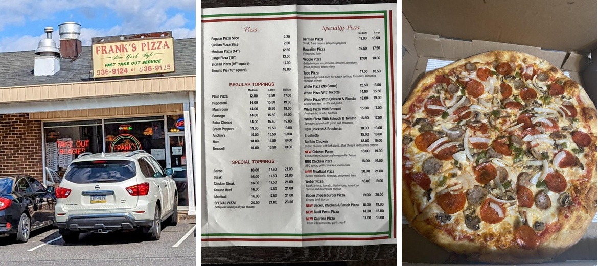 Frank's Pizza New York Style Menu