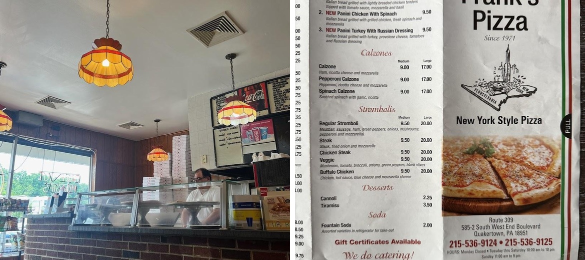 Frank's Pizza New York Style Menu